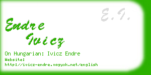 endre ivicz business card